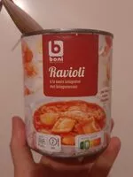 Mängden socker i Ravioli à la sauce bolognaise