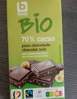 Mängden socker i Chocolat noir aux éclats de noisettes