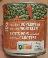 Mängden socker i Petits pois extrafins et jeunes carottes