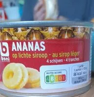 Mängden socker i Tranches d'ananas au sirop léger