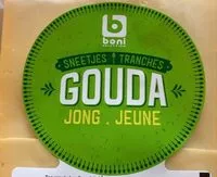 Mängden socker i Gouda jeune en tranches