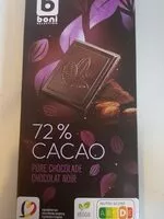 Mängden socker i Chocolat noir 72% cacao
