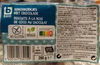 Mängden socker i Biscuits à la noix de coco au chocolat