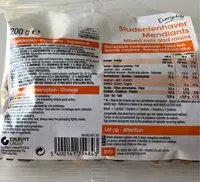 Mängden socker i Mendiants mixed nuts and raisins