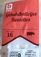 Mängden socker i Gehaktballetjes