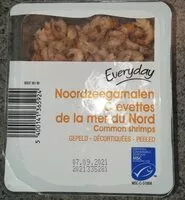 Mängden socker i Crevettes de la mer du Nord
