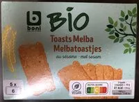 Mängden socker i Melbatoastjes