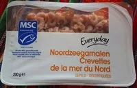 Mängden socker i Crevettes grises de la mer du Nord décortiquées