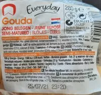 Mängden socker i Gauda kaasblokjes