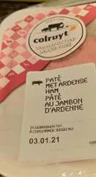 Mängden socker i Paté au jambon d'Ardenne