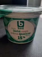 Mängden socker i Creme épaisse 15%