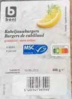 Mängden socker i Burgers de cabillaud
