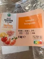 Mängden socker i Lasagne bolognaise