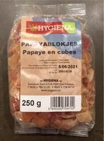 Mängden socker i Papaye en cubes