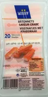 Mängden socker i 20 bâtonnets saveur Crabe