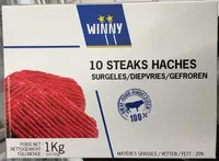 Mängden socker i 10 steaks hachés surgelés