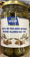 Mängden socker i Olives vertes avec noyaux