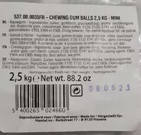 Mängden socker i Chewing gum balls