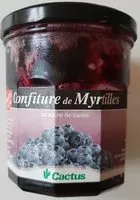 Mängden socker i Confiture de myrtilles au sucre de canne