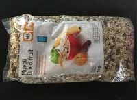 Mängden socker i Muesli dried fruit