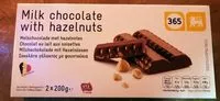 Mängden socker i Chocolat au lait avec noisettes