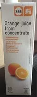 Mängden socker i Jus d'orange à base de concentré