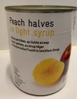 Mängden socker i Peach halves in light syrup
