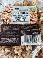 Mängden socker i Granola noix de coco et noisettes
