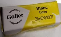 Mängden socker i Galler  blanc coco