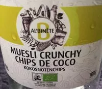 Mängden socker i Muesli crunchy chips de coco