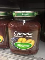 Mängden socker i Compote De Prunes, 610 Grammes, Marque Materne
