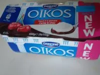 Mängden socker i Dan. oikos Cerise-choc.