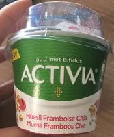Mängden socker i Activia - muesli Framboise Chia