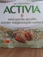 Mängden socker i Activia avoine, chia, dattes