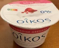 Mängden socker i Oikos 0% Framboise Grenade
