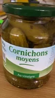 Mängden socker i Cornichons moyens (au vinaigre)