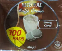 Mängden socker i Metropole Caffé Crema Pads Strong