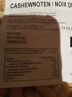 Mängden socker i Noix de cajou