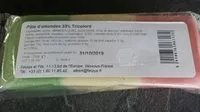 Mängden socker i Pâte d'amandes 33% Tricolore