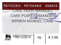 Mängden socker i Cake Poires Amandes