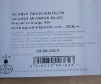 Mängden socker i Gouda mi-vieux bloc