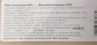 Mängden socker i Pâtes d'amandes 50