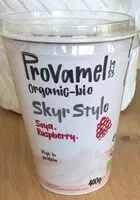 Mängden socker i Skyr style soya. Raspberry