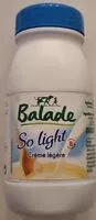 Mängden socker i Crème légère Balade So light
