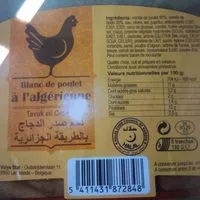 Mängden socker i Blanc de poulet à l'algérienne