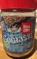 Mängden socker i Lima Gomasio Sesamsalz Natur Bio Glas 225 G