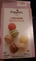 Mängden socker i Poppies, 6 macarons