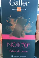 Mängden socker i Tablette Galler Noir 70% Eclats de cacao
