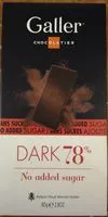 Mängden socker i Dark 78%