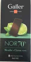 Mängden socker i Chocolat Noir Menthe - Citron vert